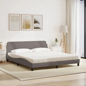 vidaXL Κρεβάτι Taupe 180x200 εκ. Υφασμάτινο