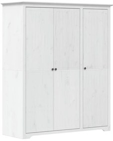 vidaXL Ντουλάπα BODO Λευκή 146x53,5x173 εκ. από Μασίφ Ξύλο Πεύκου