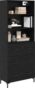 vidaXL Highboard Μαύρη Οξυά 69,5 x 34 x 180 εκ. Επεξεργασμένο ξύλο