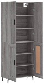 vidaXL Ντουλάπι Γκρι Sonoma 69,5 x 34 x 180 εκ. Επεξεργασμένο Ξύλο