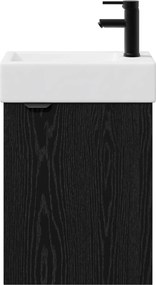 vidaXL Μονάδα μπάνιου με βρύση Μαύρη Δρυς 45,5 x 22,5 x 84 εκ