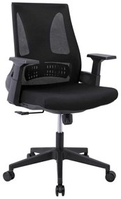 BF8760 Πολυθρόνα Γραφείου Mesh Μαύρο, Ύφασμα Μαύρο 65x62x97/107cm