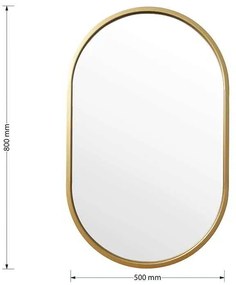 Καθρέπτης Ellipse pakoworld χρυσό 50x2x80εκ