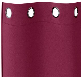 vidaXL Κουρτίνες με κουρτίνες 2 pcs Κόκκινο 225 x 140 εκ. Πολυεστέρας