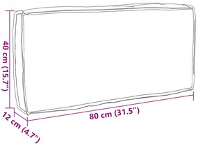 vidaXL Μαξιλάρι Παλέτας  για Πλάτη Ανθρακί 80x40x12 cm Υφασμάτινο