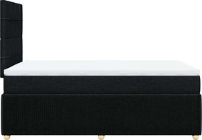 vidaXL Κρεβάτι Boxspring με Στρώμα Μαύρο 120x200 εκ. Υφασμάτινο