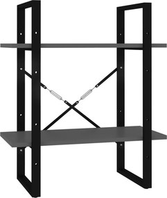 vidaXL Βιβλιοθήκη με 2 Ράφια Γκρι 60 x 30 x 70 εκ. από Επεξ. Ξύλο