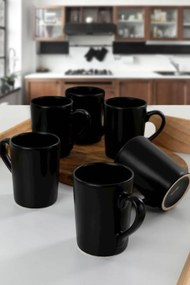 Stewehome Σετ 6 τεμαχίων ματ μαύρη κούπα Μαύρο