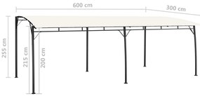 vidaXL Τεντοπέργκολα Κήπου Κρεμ 6 x 3 x 2,55 μ.