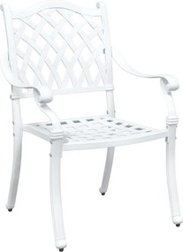 vidaXL Σερβίτσιο τραπεζιού κήπου 3 pcs Λευκό Χυτό αλουμίνιο