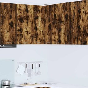 vidaXL Κρεμαστό ντουλάπι με ράφι Riga Καπνιστός Δρυς και Λευκό