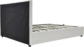Κρεβάτι Roi pakoworld 160x200 PU λευκό ματ + αποθηκευτικό χώρο