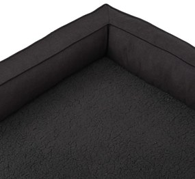 vidaXL Εργονομικό Στρώμα για Σκύλους Μαύρο 60 x 42 εκ. Όψη Λινού Φλις