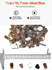 VEVOR 10 LBS Fire Glass 1/2-Inch Fireplace Glass Rocks for Fire Pit Table Copper