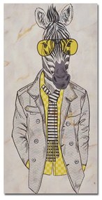 Πίνακας Σε Καμβά Mr. Zebra 016254 30x60xH1,8cm Multi Vertical Wood, Canvas