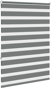 vidaXL Ζέβρα τυφλή Σκούρο Γκρι Πλάτος υφάσματος 95,9 εκ. Πολυεστέρας