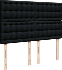 vidaXL Κρεβάτι Boxspring με Στρώμα Μαύρο 140x200 εκ. Υφασμάτινο