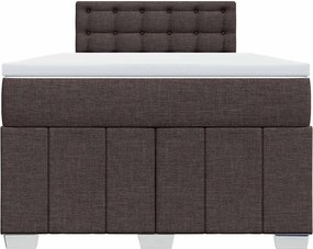 vidaXL Κρεβάτι Boxspring με Στρώμα Σκούρο Καφέ 120x200 εκ. Υφασμάτινο