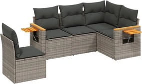 vidaXL Patio Sofa Set 5-θέσια Grey