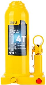 DELI υδραυλικός γρύλος μπουκάλας DQ71004, έως 4 τόνοι, 37cm, κίτρινος