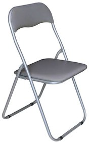 LINDA Καρέκλα Πτυσσόμενη Βαφή Γκρι, Pvc Γκρι  43x46x80cm Ε557,5