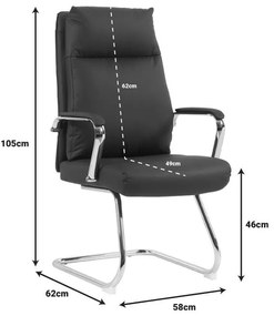Καρέκλα Επισκέπτη Siquel I σε PU Μαύρο 58x62x105εκ. 58x62x105 εκ.