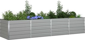 vidaXL Γλάστρα Ανοιχτό γκρι 385 x 100 x 75 εκ Επικαλυμμένος Χάλυβας