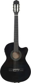 vidaXL Κιθάρα Western Classical Cutaway Μαύρη με Ισοσταθμιτή 6 Χορδές