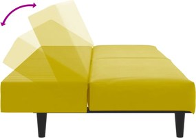 vidaXL Σαλόνι Σετ 2 Τεμαχίων Κίτρινο από Βελούδο