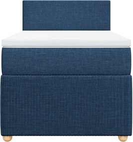 vidaXL Κρεβάτι Boxspring με Στρώμα Μπλε 100 x 200 εκ. Υφασμάτινο
