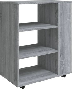 vidaXL Ντουλάπι Με Ροδάκια Γκρι Sonoma 60 x 35 x 75 εκ. Επεξεργ. Ξύλο