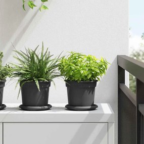 vidaXL Γλάστρες φυτών 6 τμχ. Μαύρο Πλαστικό