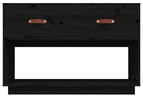 vidaXL Έπιπλο Τηλεόρασης Μαύρο 90x40x60 εκ. από Μασίφ Ξύλο Πεύκου