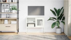 vidaXL Έπιπλο Τηλεόρασης Λευκό 68x39x60,5 εκ. από Χάλυβα