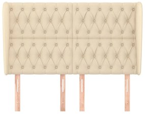 Κεφαλάρι με Πτερύγια Κρεμ 147x23x118/128 εκ. Υφασμάτινο 3118295