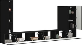 vidaXL Επιτοίχιο 6 pcs Μαύρο