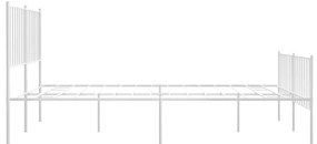 vidaXL Πλαίσιο Κρεβατιού με Κεφαλάρι&amp;Ποδαρικό Λευκό 120x200εκ. Μέταλλο