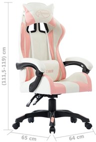 Καρέκλα Racing Ροζ από Συνθετικό Δέρμα - Ροζ