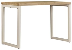 vidaXL Τραπεζαρία 115 x 55 x 76 εκ. από Μασίφ Ξύλο Μάνγκο και Ατσάλι