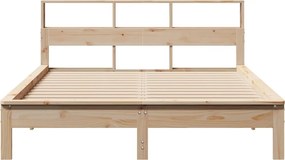 vidaXL Κρεβάτι Βιβλιοθήκη Χωρίς Στρώμα 120x200 εκ Μασίφ Ξύλο Πεύκο