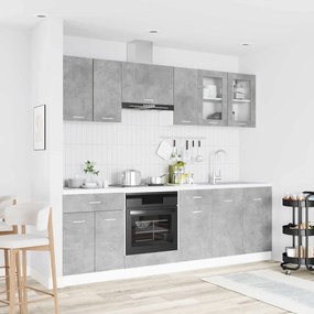 vidaXL Μονάδα κουζίνας Lyon 8 pcs Επεξεργασμένο ξύλο