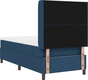 vidaXL LED Κρεβάτι με βάθρο με κεφαλάρι Μπλε 90 x 200 cm ύφασμα