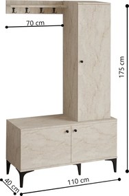Hall Stand Lex - Travertine Travertine