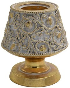 Κηροπήγιο 279-124-228 9x9x11cm White-Gold Polyresin