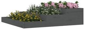 vidaXL Ζαρντινιέρα Γκρι 107 x 107 x 27 εκ. από Μασίφ Ξύλο Πεύκου