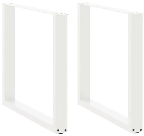 Πόδια Τραπεζαρίας σε Σχήμα U 2 τεμ. Λευκά 80x(72-73) εκ. Ατσάλι