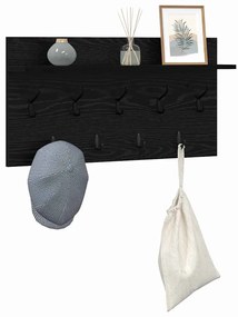 vidaXL Τοίχου Κρεμάστρα Μαύρη δρυς 80 x 40 x 12 cm Επεξεργασμένο ξύλο