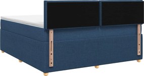 vidaXL Κρεβάτι box spring με στρώμα Μπλε 140 x 200 cm Ύφασμα