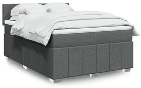 ΚΡΕΒΑΤΙ BOXSPRING ΜΕ ΣΤΡΩΜΑ ΣΚΟΥΡΟ ΓΚΡΙ 160X200 ΕΚ ΥΦΑΣΜΑΤΙΝΟ 3289413