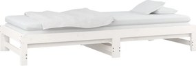vidaXL Καναπές Κρεβάτι Συρόμενος Λευκός 2x(80x200) εκ. από Μασίφ Πεύκο